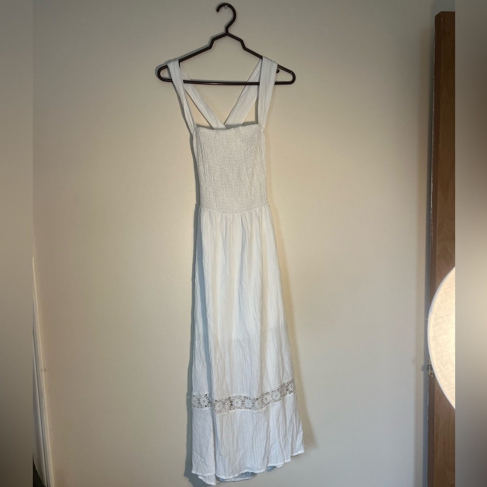 White cottage core dress